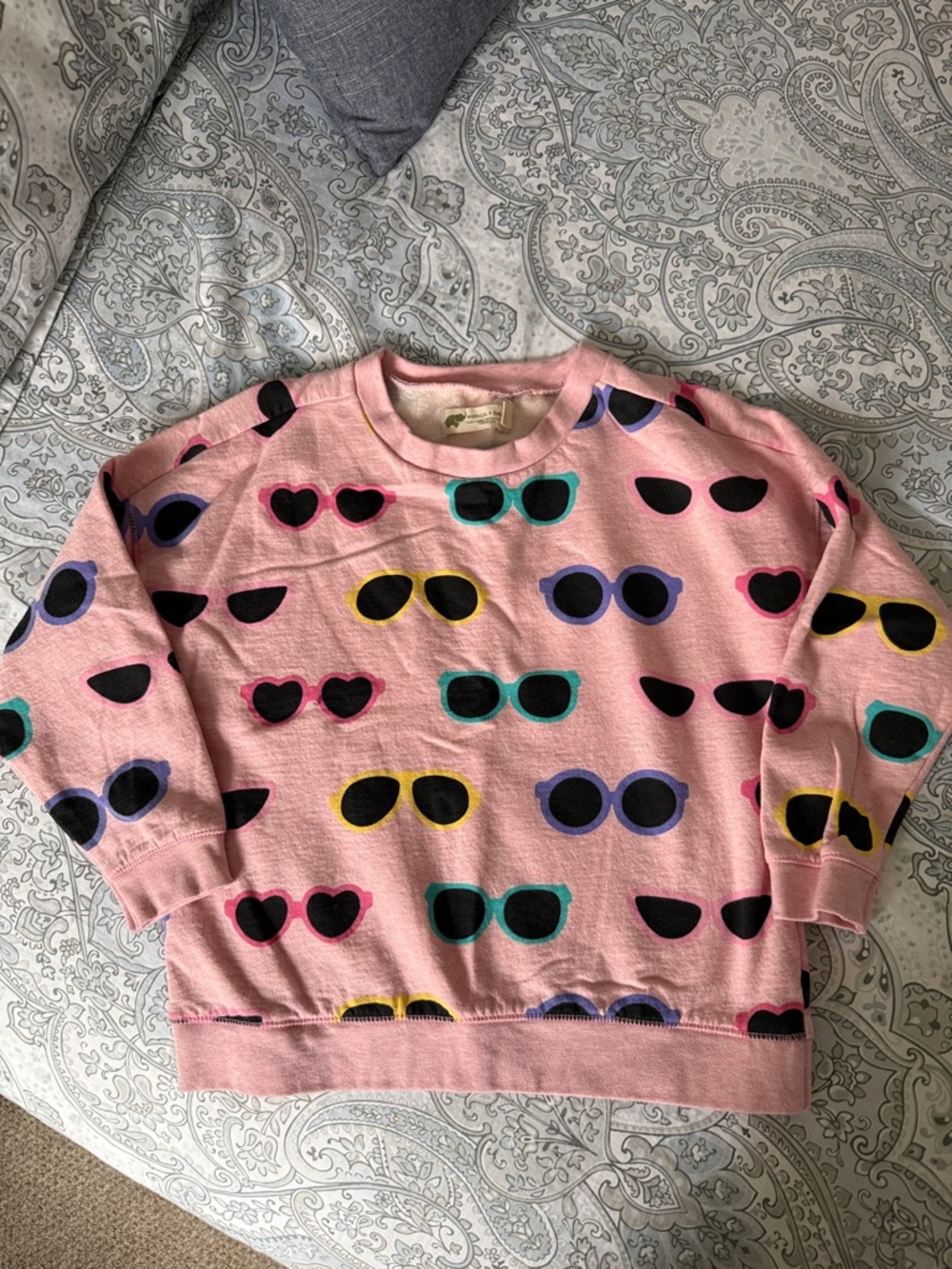 Kids Pink Sunglasses Print Sweatshirt